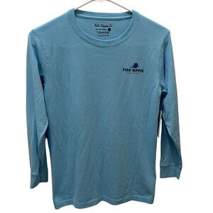 FISH HIPPIE Long sleeve youth shirt size Medium Carolina blue NEW